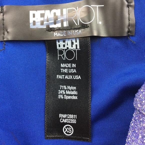 NWOT Beach Riot Vanessa bikini bottom sapphire sparkle glitter 12072 - Picture 7 of 9